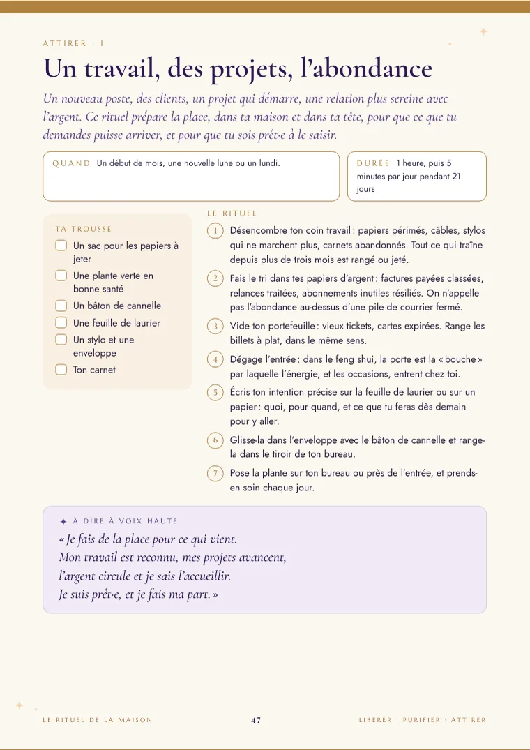 Page : rituel pour attirer un travail
